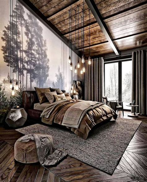 Rustic Bedroom Decor with Natural Wood Furniture and Earth-toned Colors