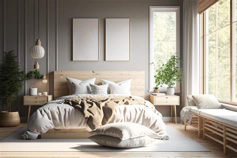 Scandinavian Bedroom Decor with Simple Furniture and Bright Colors