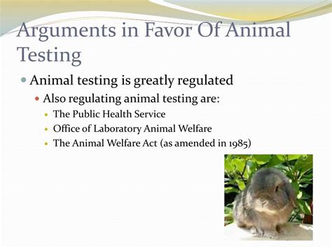 Arguments for animal testing