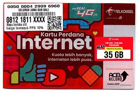 Dapat digunakan di seluruh Indonesia kartu perdana by.U 50 GB