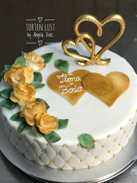 Goldene Hochzeit Torte