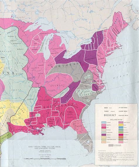 Map of Native American Tribes in the 20th Century