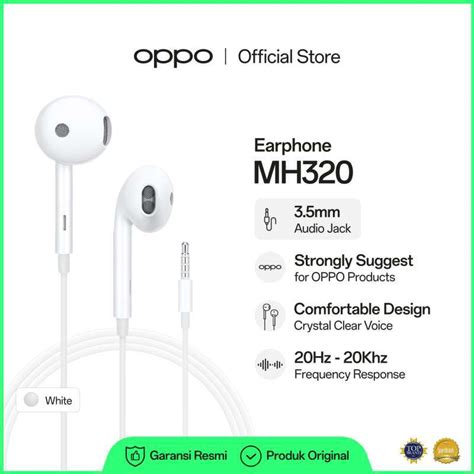 OPPO MH320 Stereo Earphones 3.5mm Affordable Price