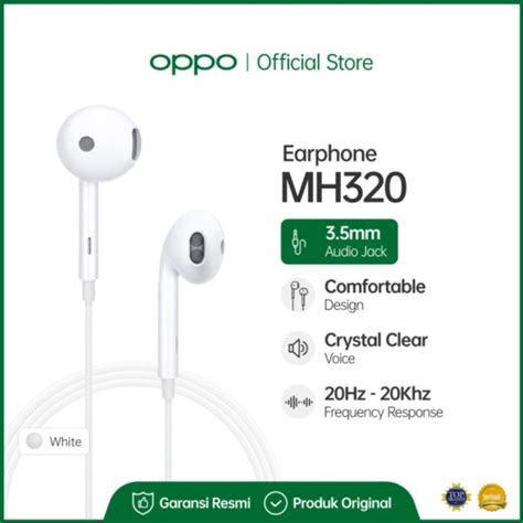 OPPO MH320 Stereo Earphones 3.5mm Noise Isolation