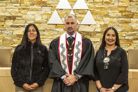 Tribal court judge meeting with tribal members